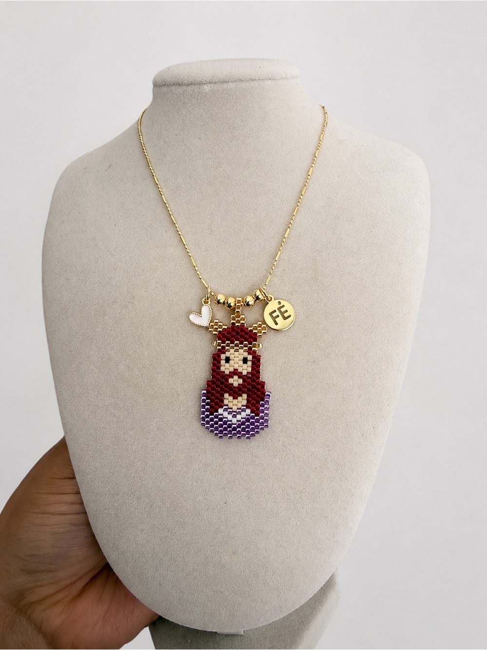Jesus gold adjustable necklace
